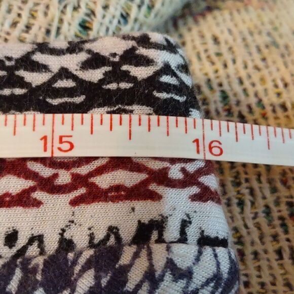 Cato Women's Size M Boho Ethnic Skirt Red Cream‎ Blue Black Handkerchief Pull On - Picture 6 of 7